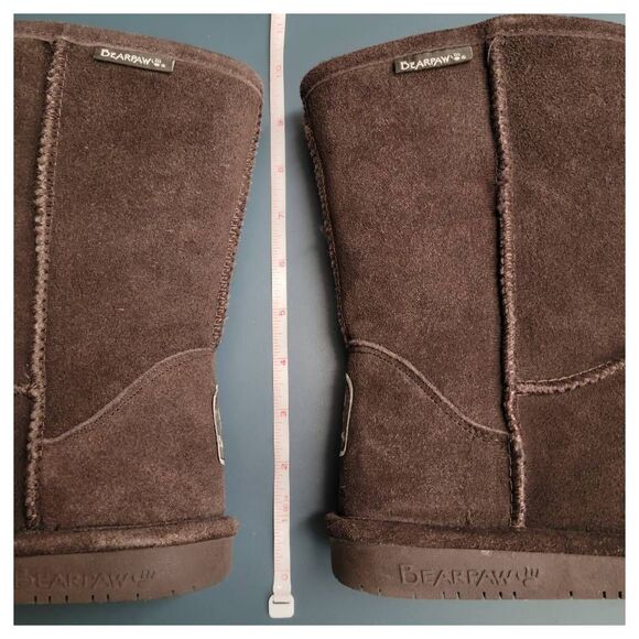 Bearpaw Brown Suede Leather Sheepskin Wool Lining Emma Short Winter Boots - Picture 11 of 13